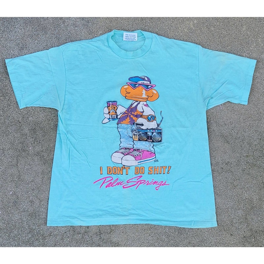 Vtg 1988 Girardin Sportswear I Don't Do Sh*t! Palm Springs Single Stitch T-shirt